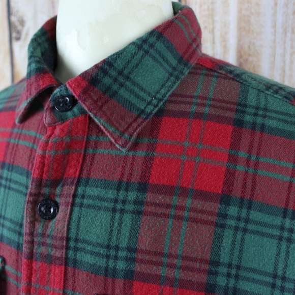 LL Bean Medium Fleece Lined Flannel Shirt Jacket - Picture 2 of 7